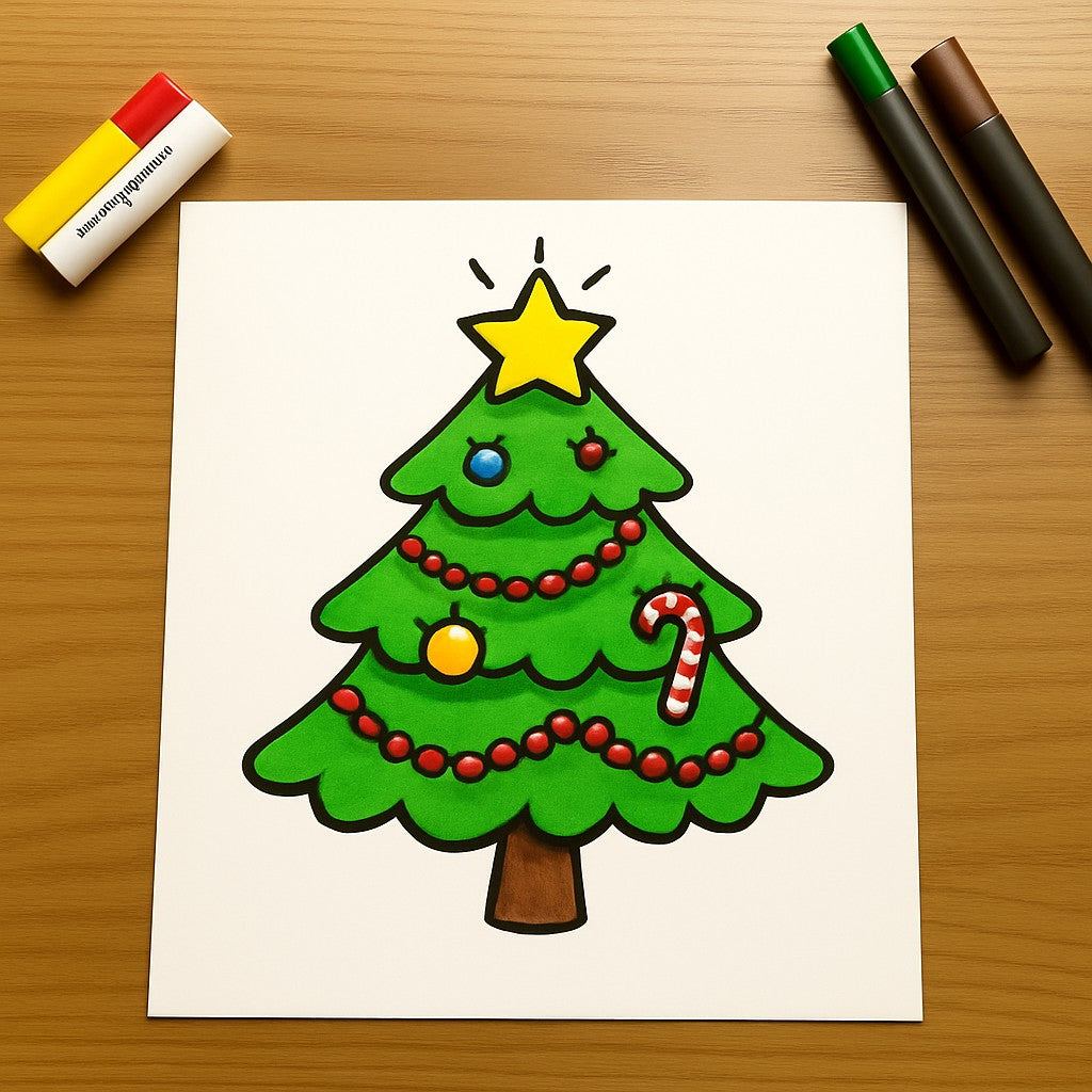 Guide de dessin de sapin de Noël étape par étape pour les enfants – Tucocoo, image size:1024x1024