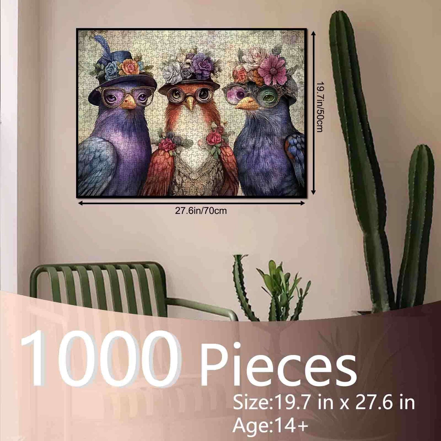 3 Elegant Chickens Jigsaw Puzzle