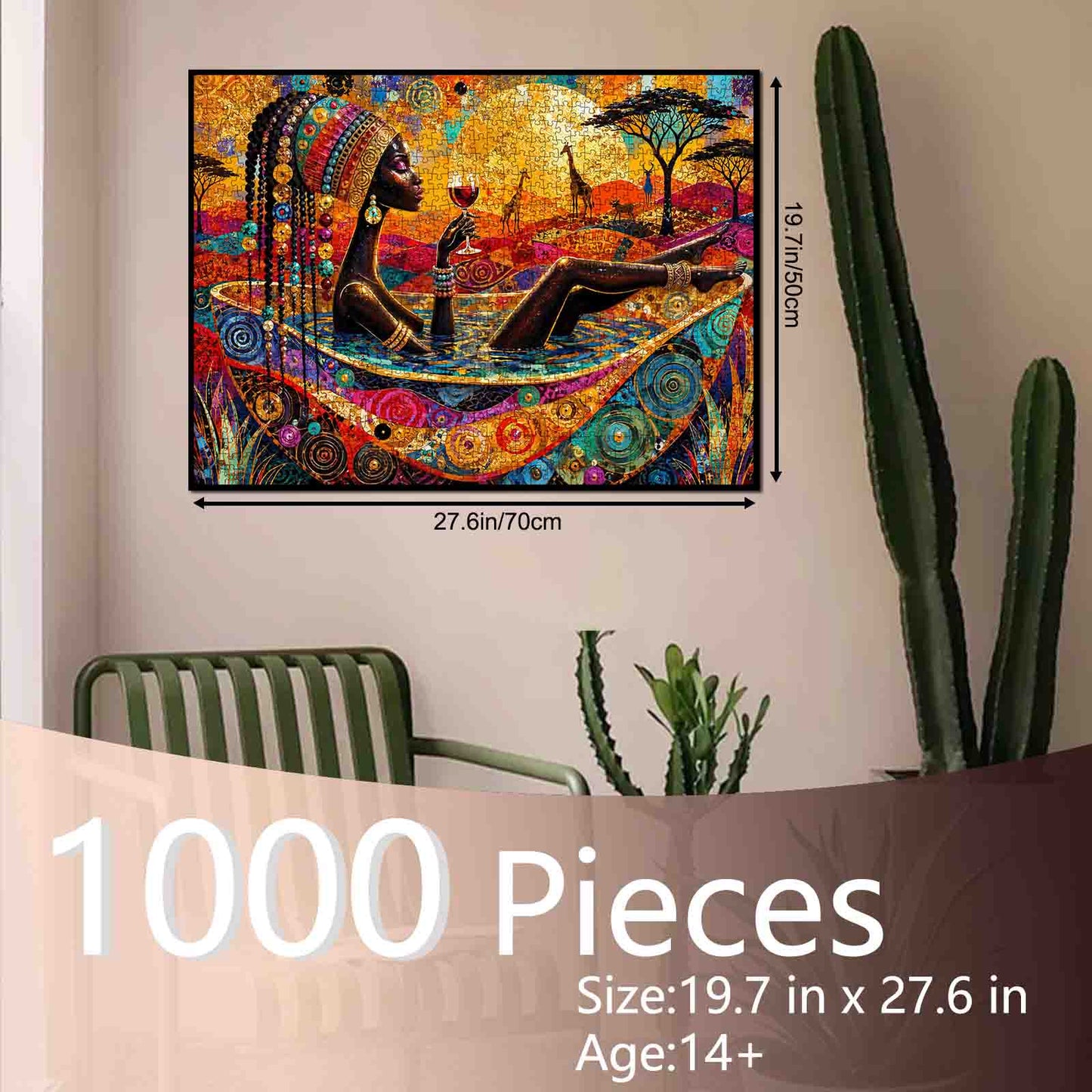 African Woman Safari Wine Jigsaw Puzzle