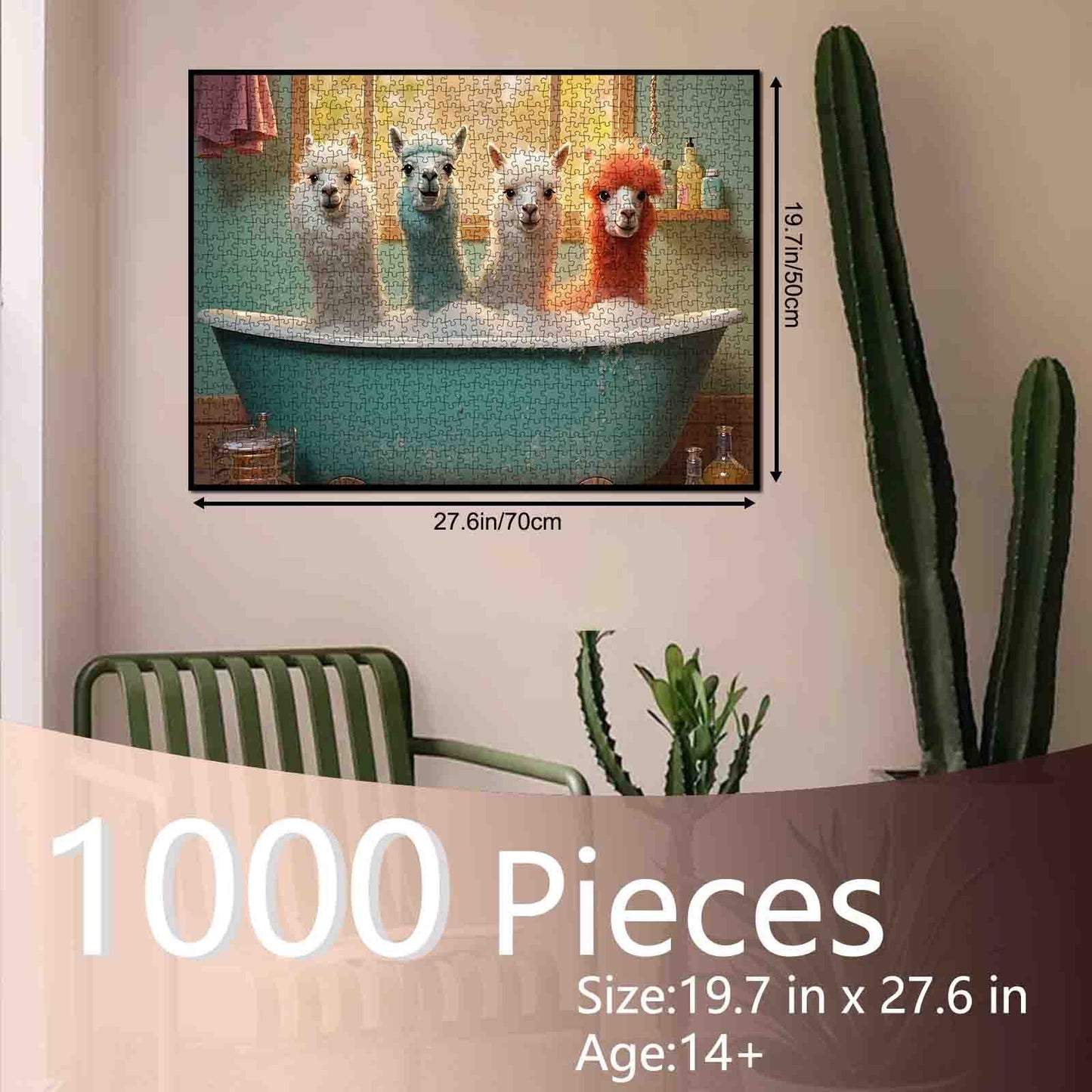 Colorful Alpaca in Bathtub Jigsaw Puzzle