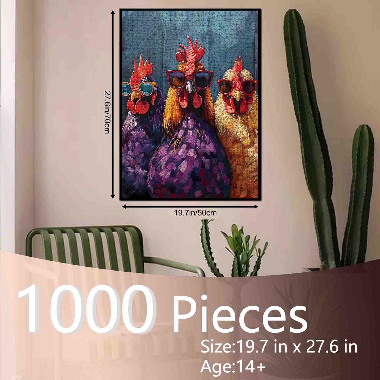 3 Cool Chickens Jigsaw Puzzle