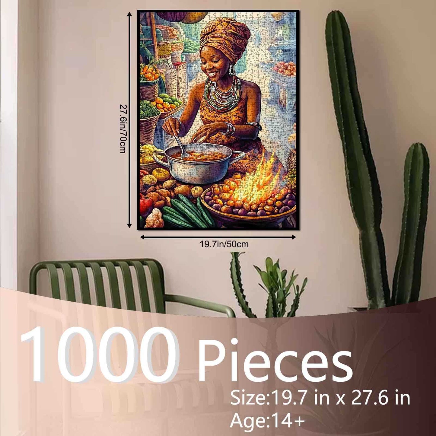African Cooking Scene Jigsaw Puzzle