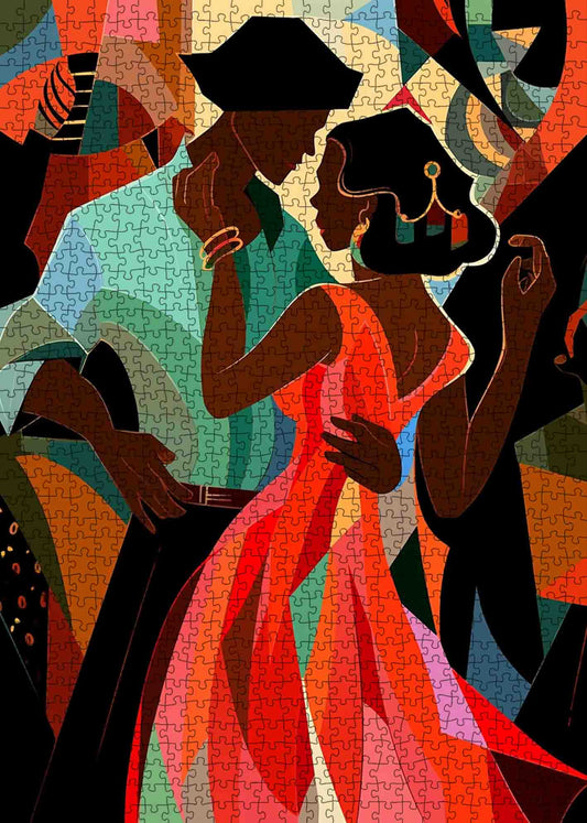 African Girl and Boy Dancing Jigsaw Puzzles