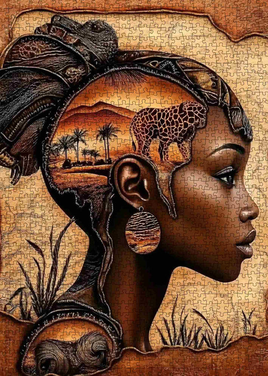 African Spirit Profile Jigsaw Puzzle
