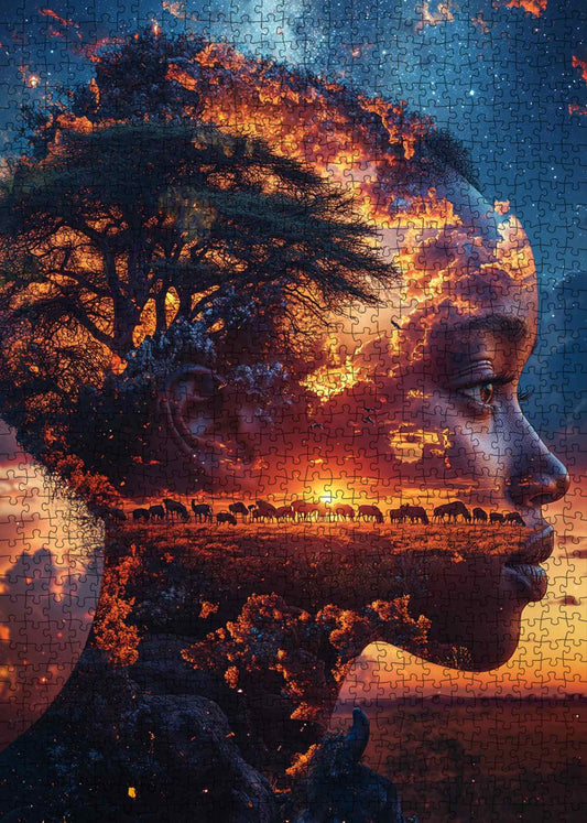 African Sunset Spirit Jigsaw Puzzle
