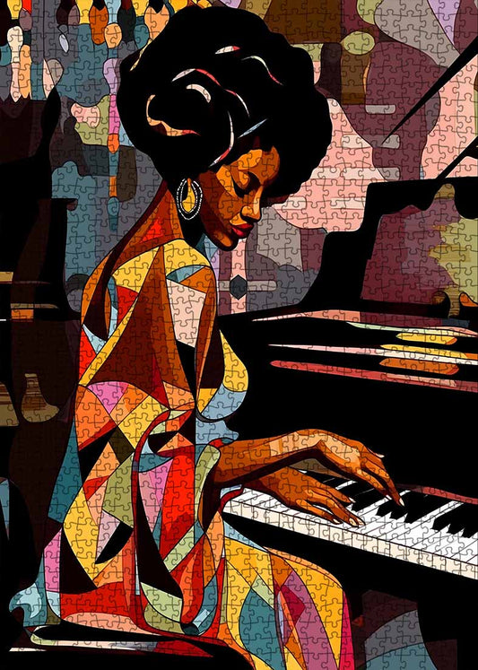 African Women Playing Piano Jigsaw Puzzle