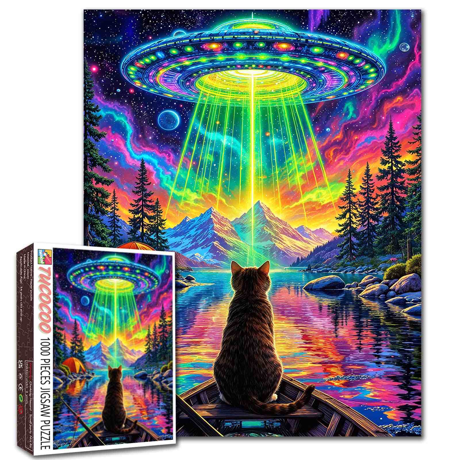 Alien Light Over Mountain Lake Jigsaw Puzzle – Tucocoo