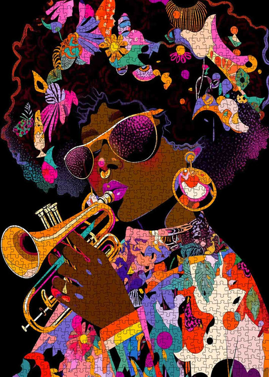 America Africa Woman Soul Music Jigsaw Puzzle