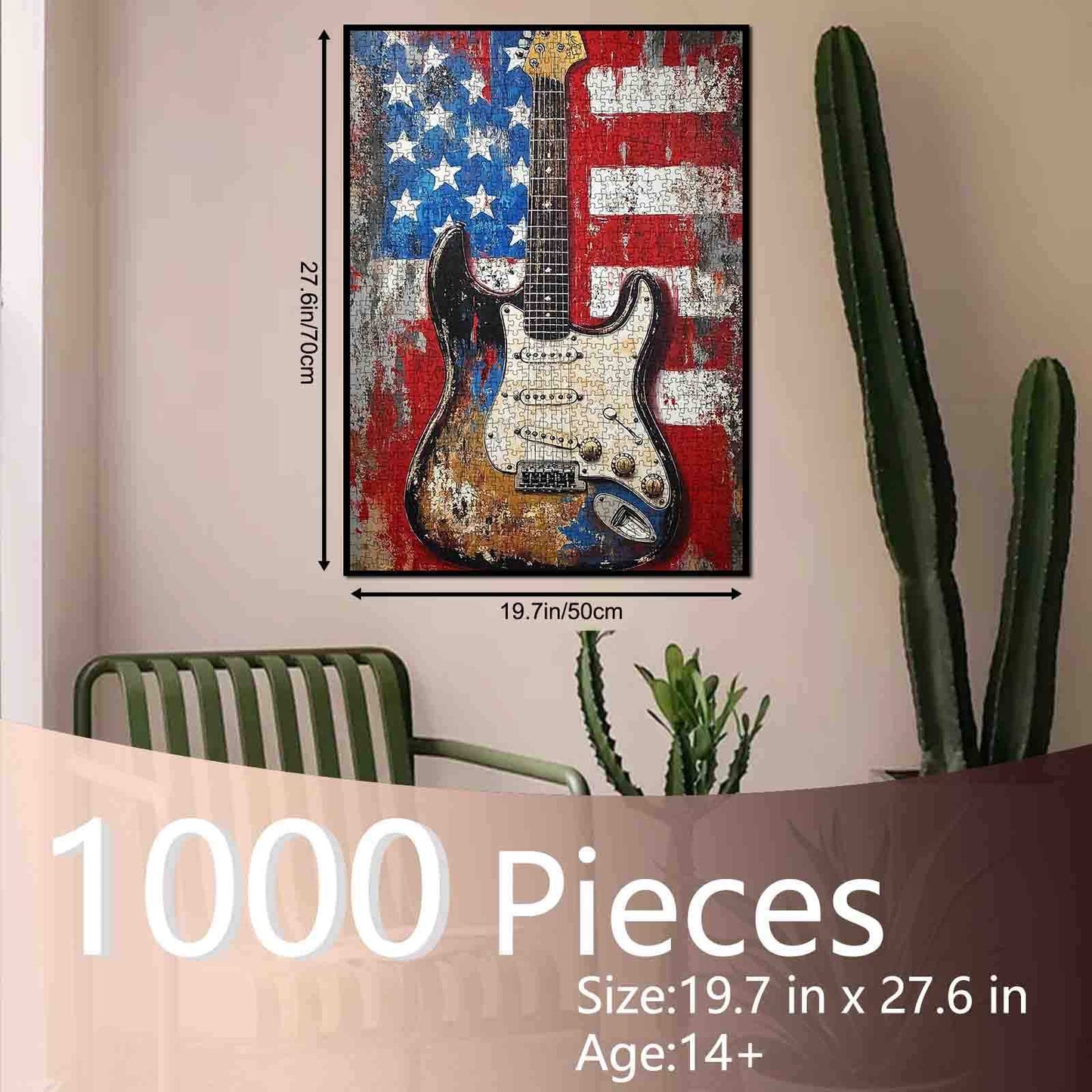 American Flag Guitar Jigsaw Puzzle