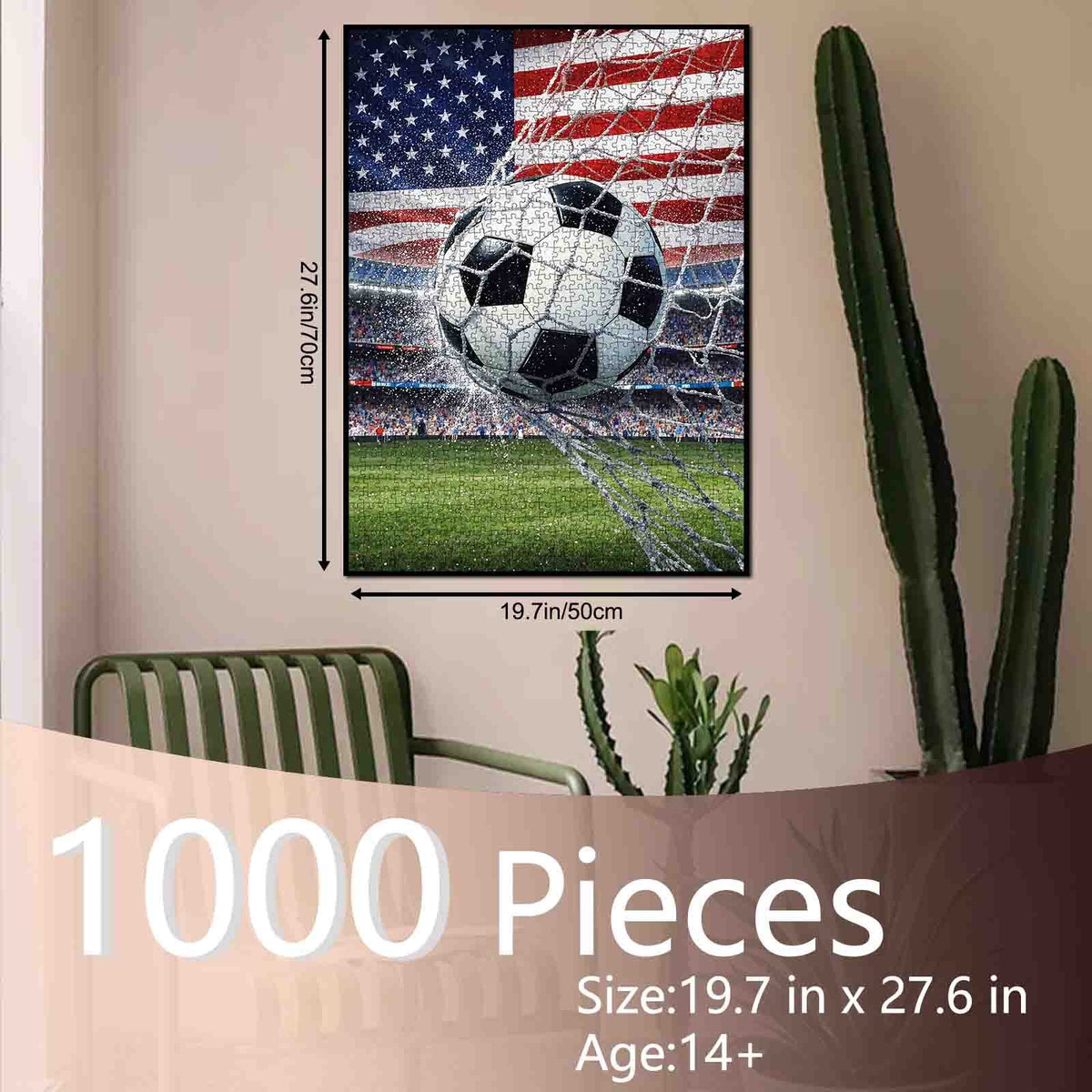 American Flag Soccer Goal Jigsaw Puzzle
