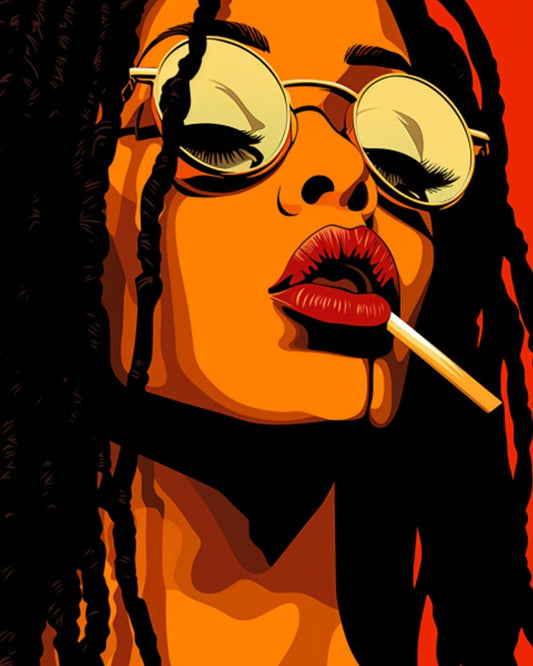 Fashion Girl Apply Lipstick Paint by Numbers