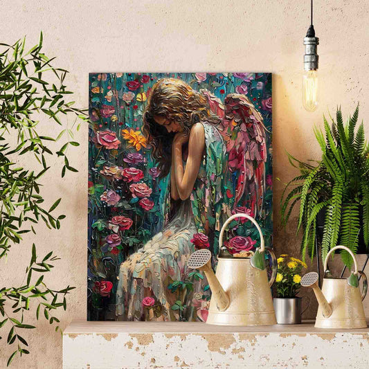 Angel Among Roses Paint by Numbers