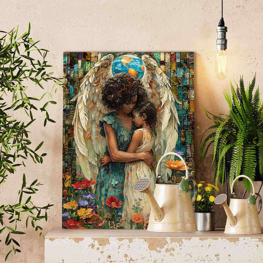 Angel Embrace of Mother and Daughter Paint by Numbers