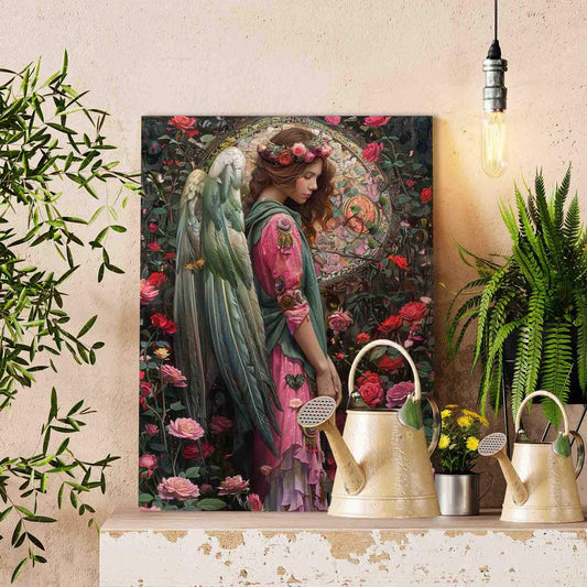 Angel in Floral Garden Paint by Numbers