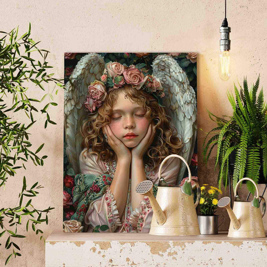 Angel with Roses Paint by Numbers