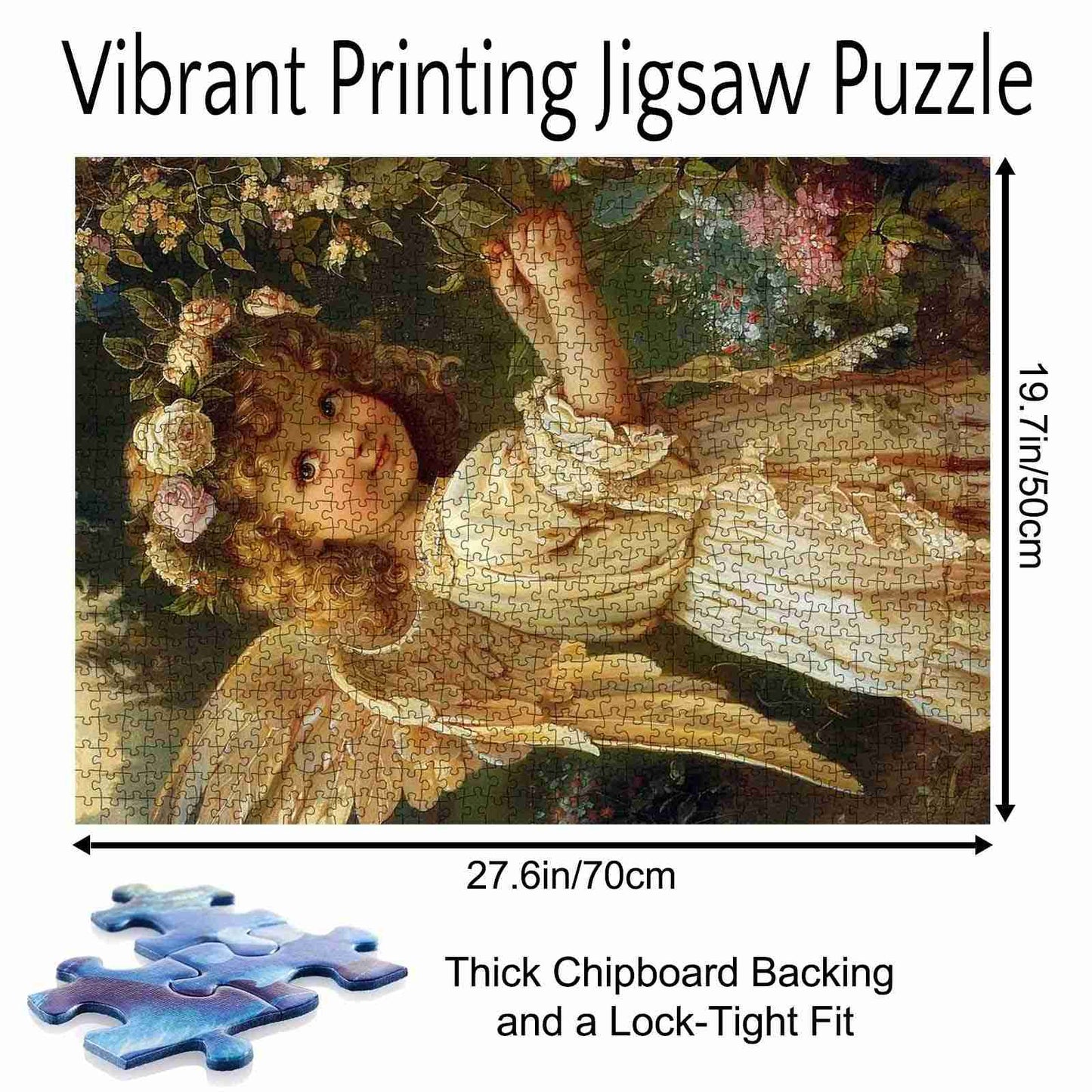 Angelic Girl with Flowers Jigsaw Puzzle