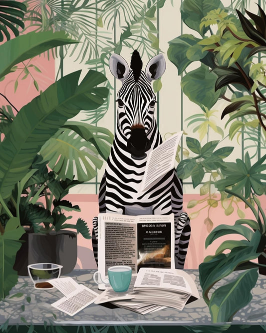 Zebra in Reading Paint by Numbers