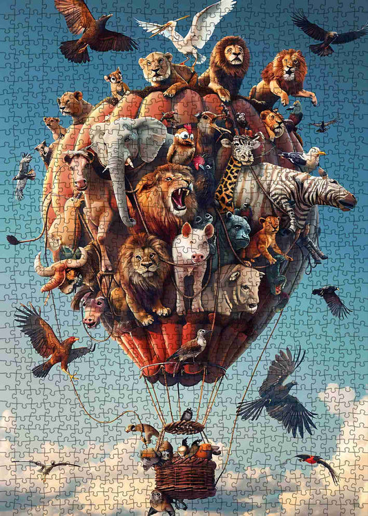Animals Hot Air Balloon Jigsaw Puzzle