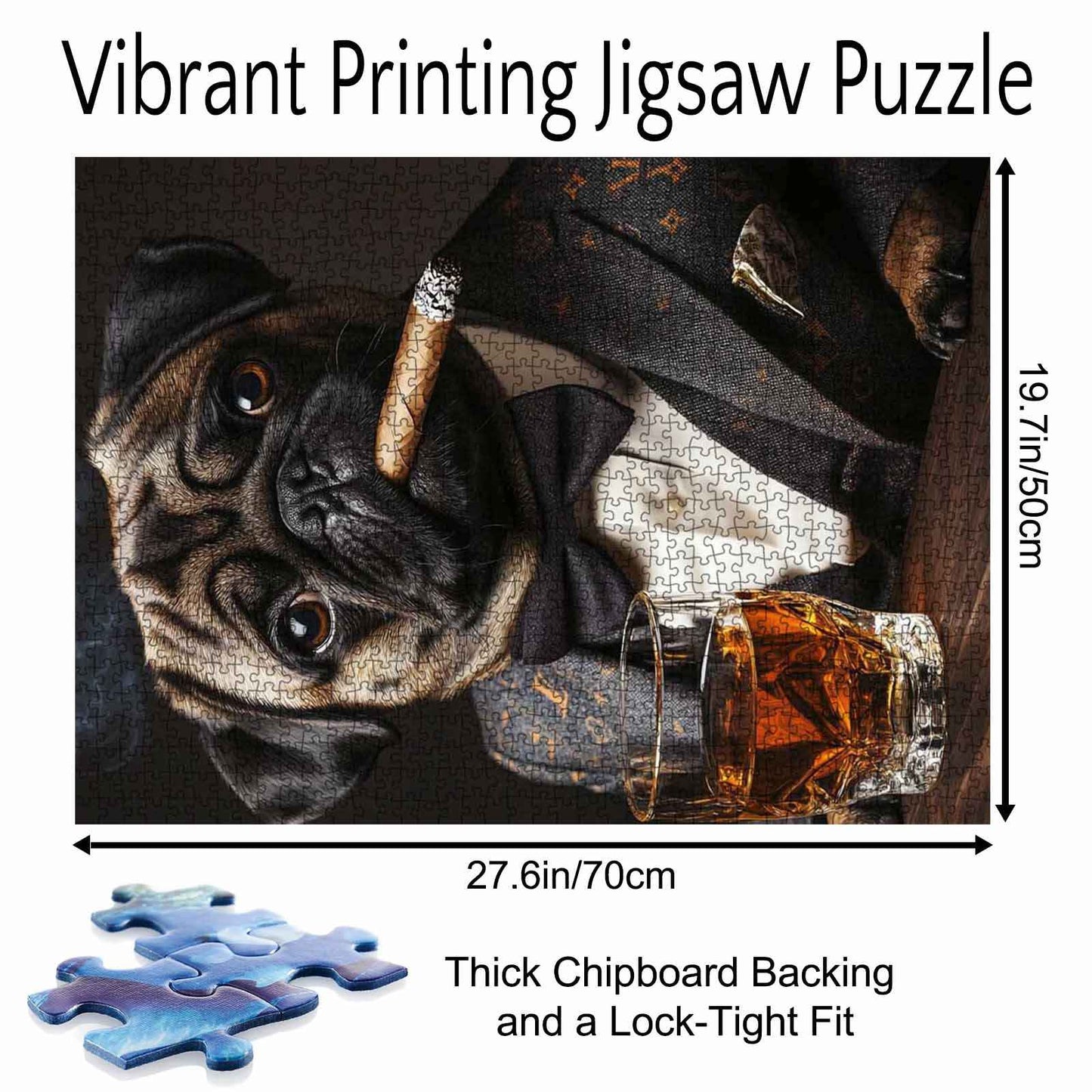 Pug in Tuxedo with Cigar Jigsaw Puzzle