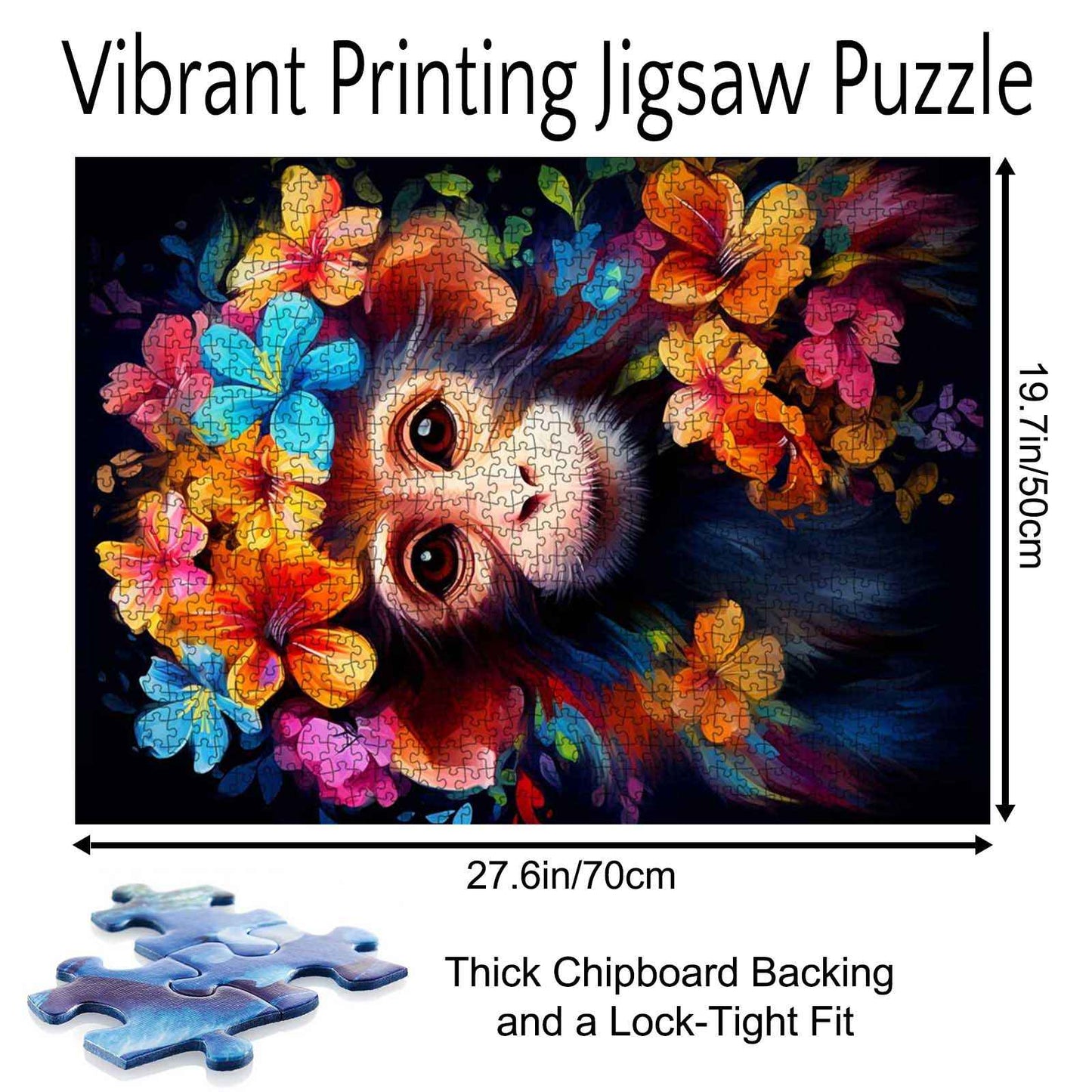 Monkey with Flower Crown Jigsaw Puzzle