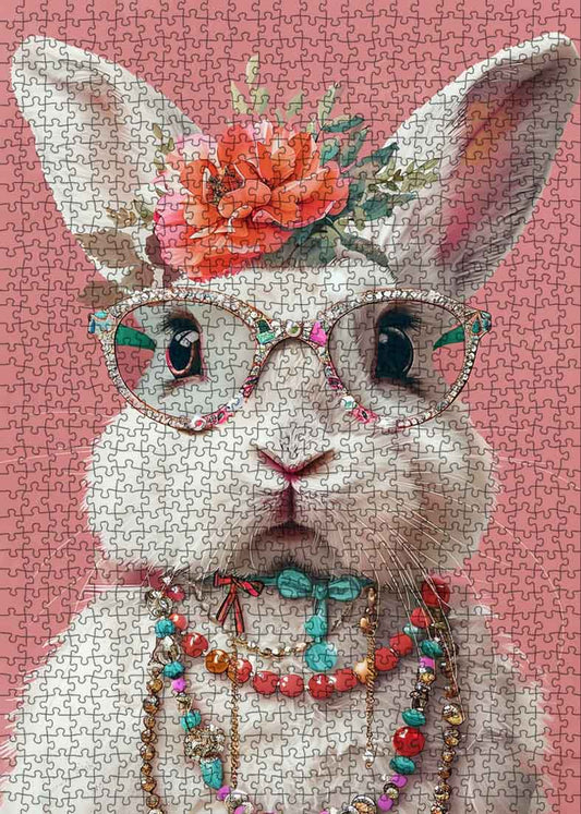 Floral Bunny Jigsaw Puzzle