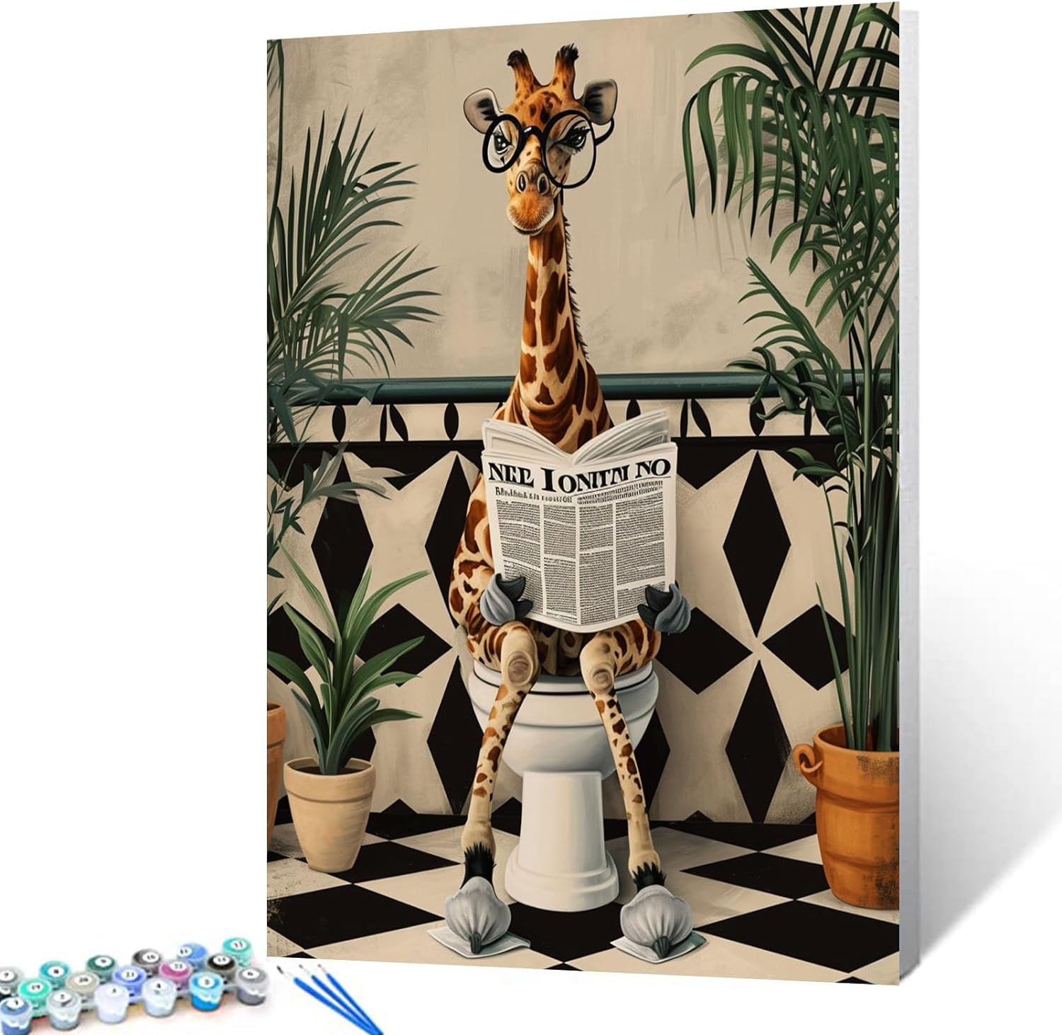 Peinture par numéro Girafe Pop Art 40x50 cm Figured'Art Peinture par numéro Girafe Pop Art 40x50 cm Figured'Art