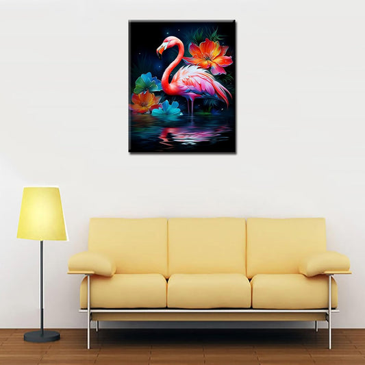 Flamingo on the Lake Paint by Numbers