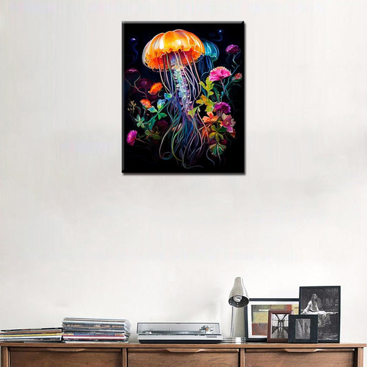 Jellyfish Among Flowers Paint by Numbers