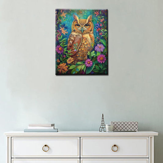 Floral Owl Painting by Numbers