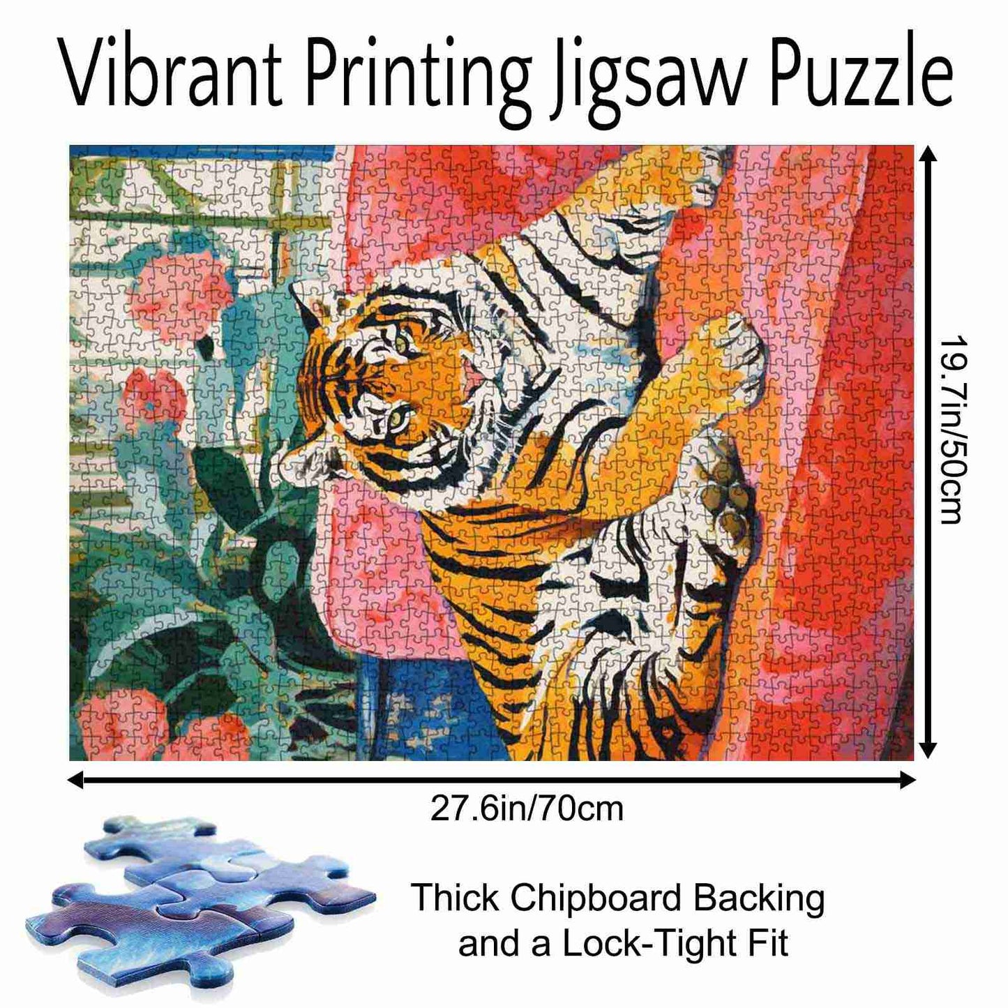 Majestic Tiger on a Vibrant Sofa Jigsaw Puzzle