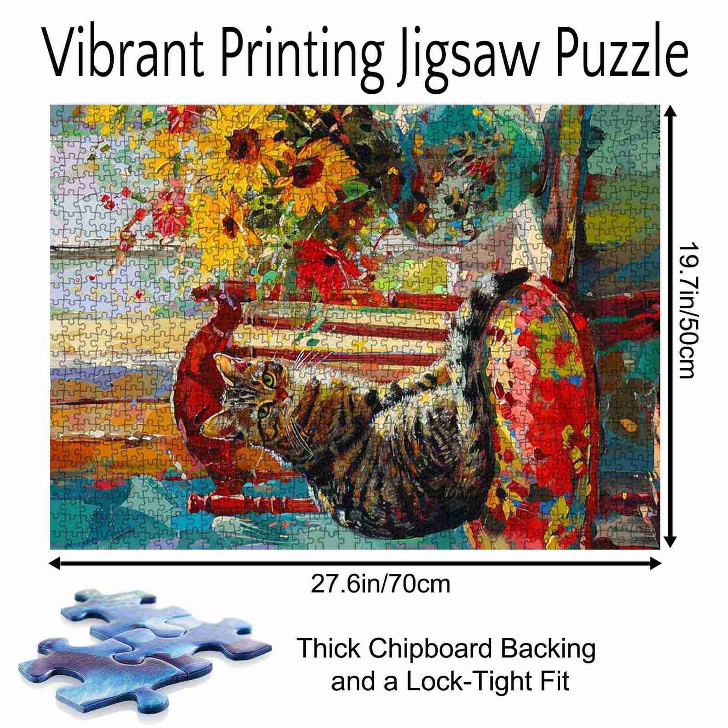 Cute Cats Sitting on Chairs Jigsaw Puzzle