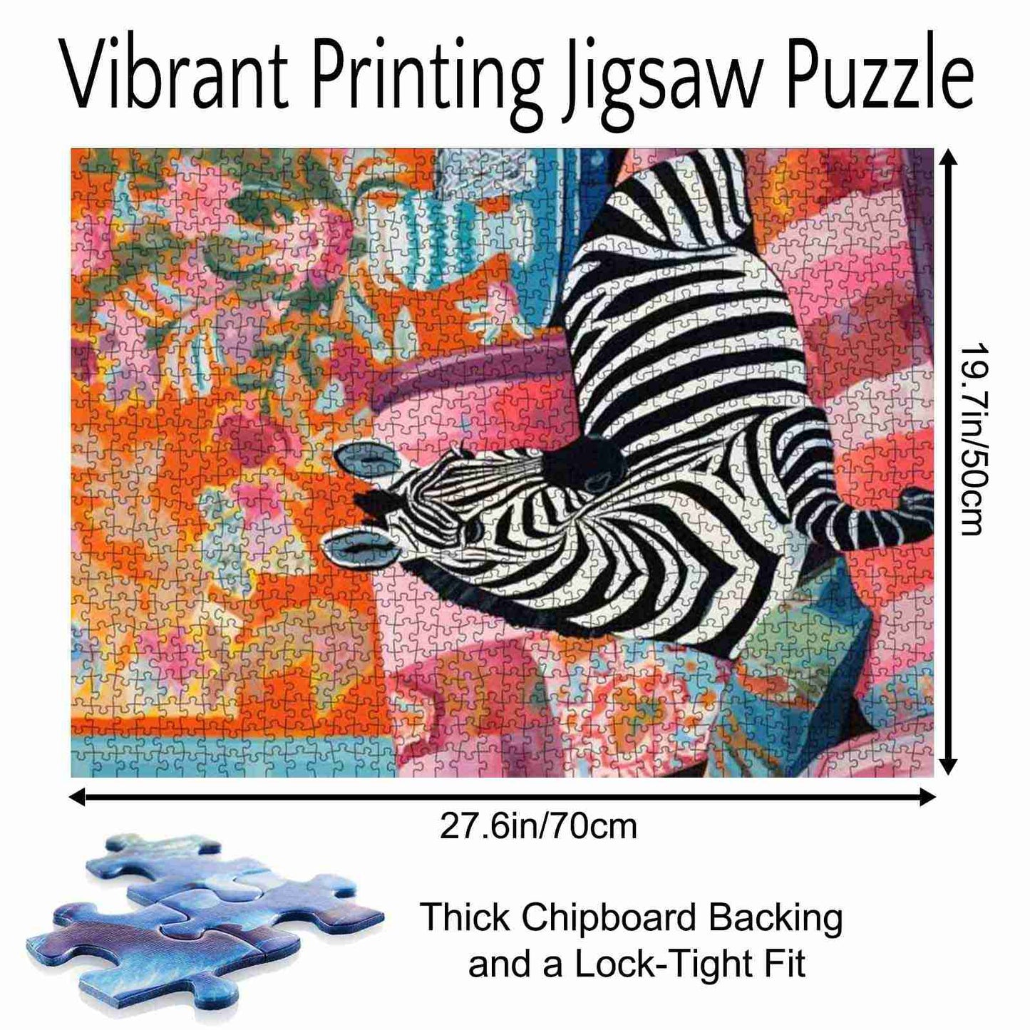 Stylish Zebra on a Colorful Sofa Jigsaw Puzzle
