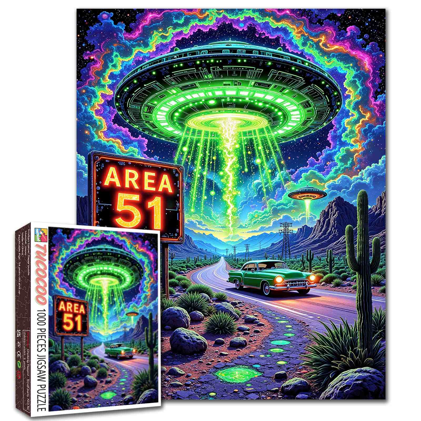 Area 51 UFO Encounter Jigsaw Puzzle – Tucocoo