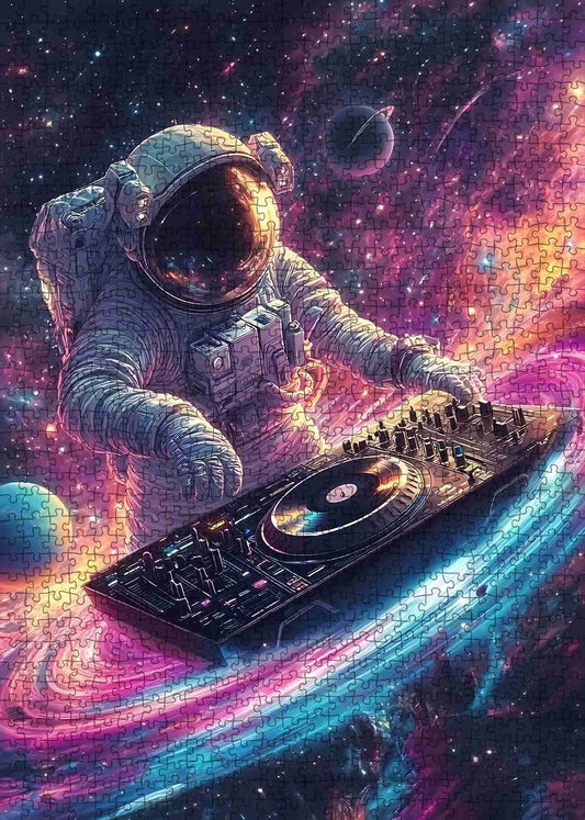 Astronaut DJ in the Cosmic Groove Jigsaw Puzzle