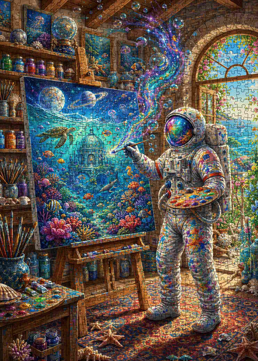 Astronaut Magical Art Studio Jigsaw Puzzle