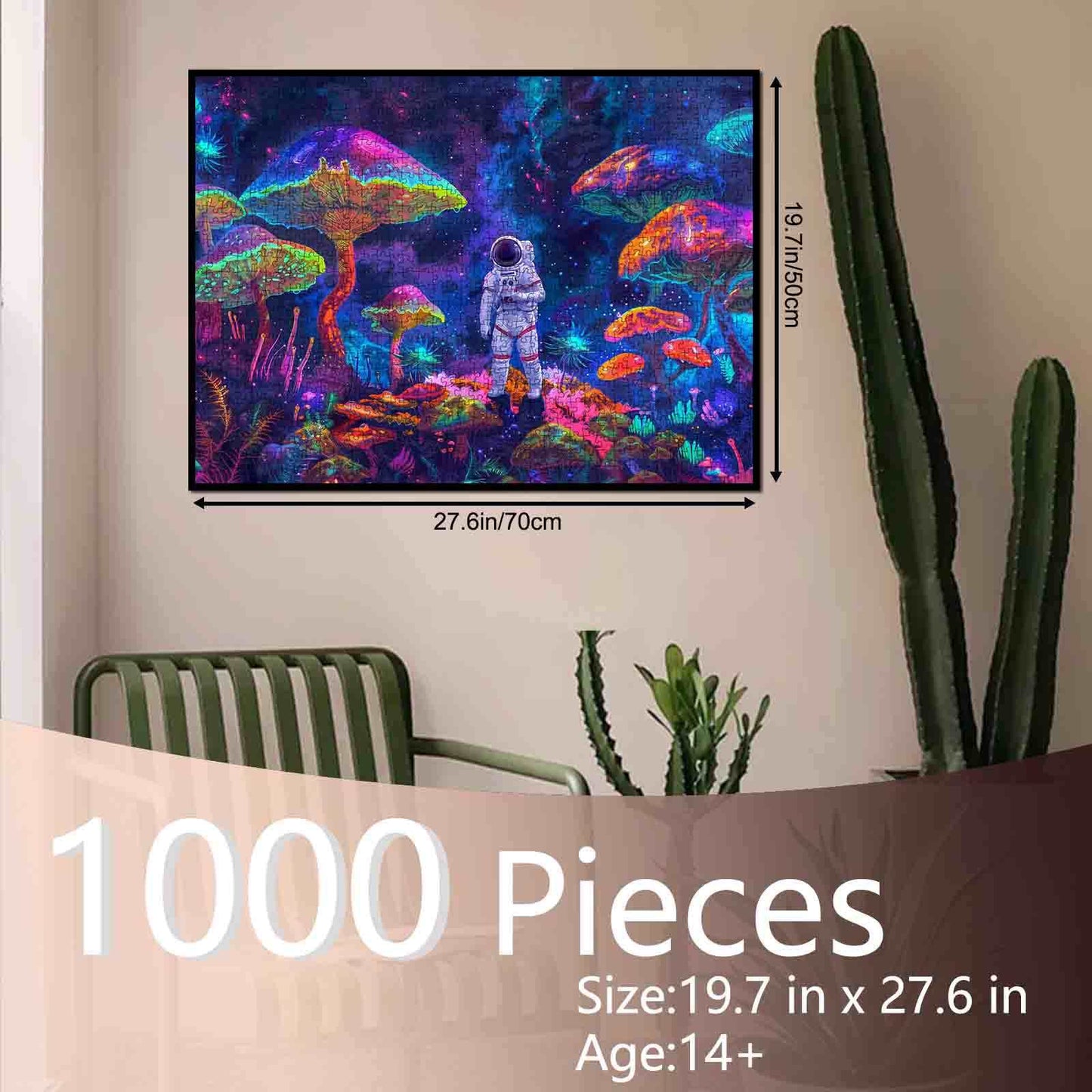 Astronaut and Giant Mushroom Jigsaw Puzzle