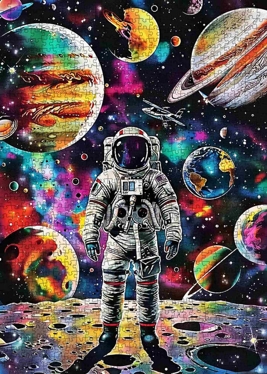 Astronaut in Galaxy Nebula Jigsaw Puzzle