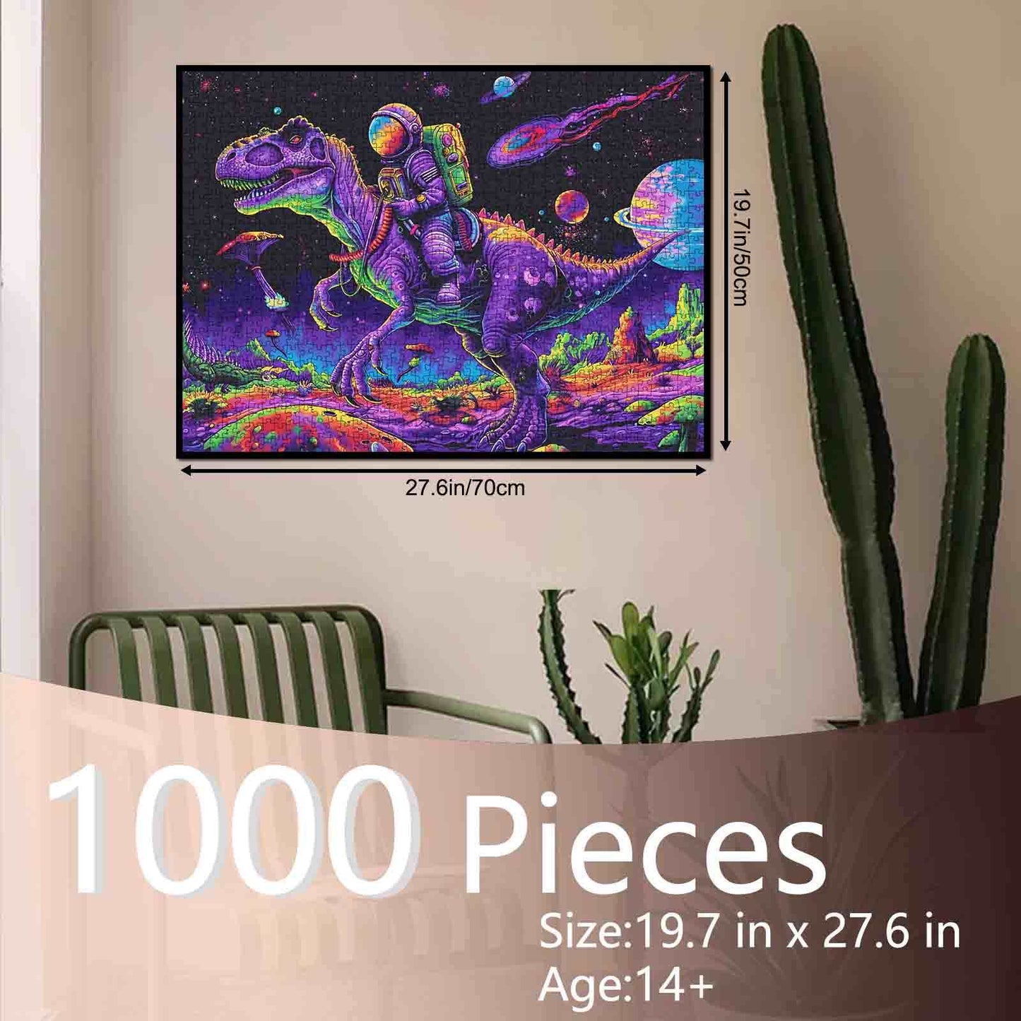 Astronaut rides Dinosaur Jigsaw Puzzle
