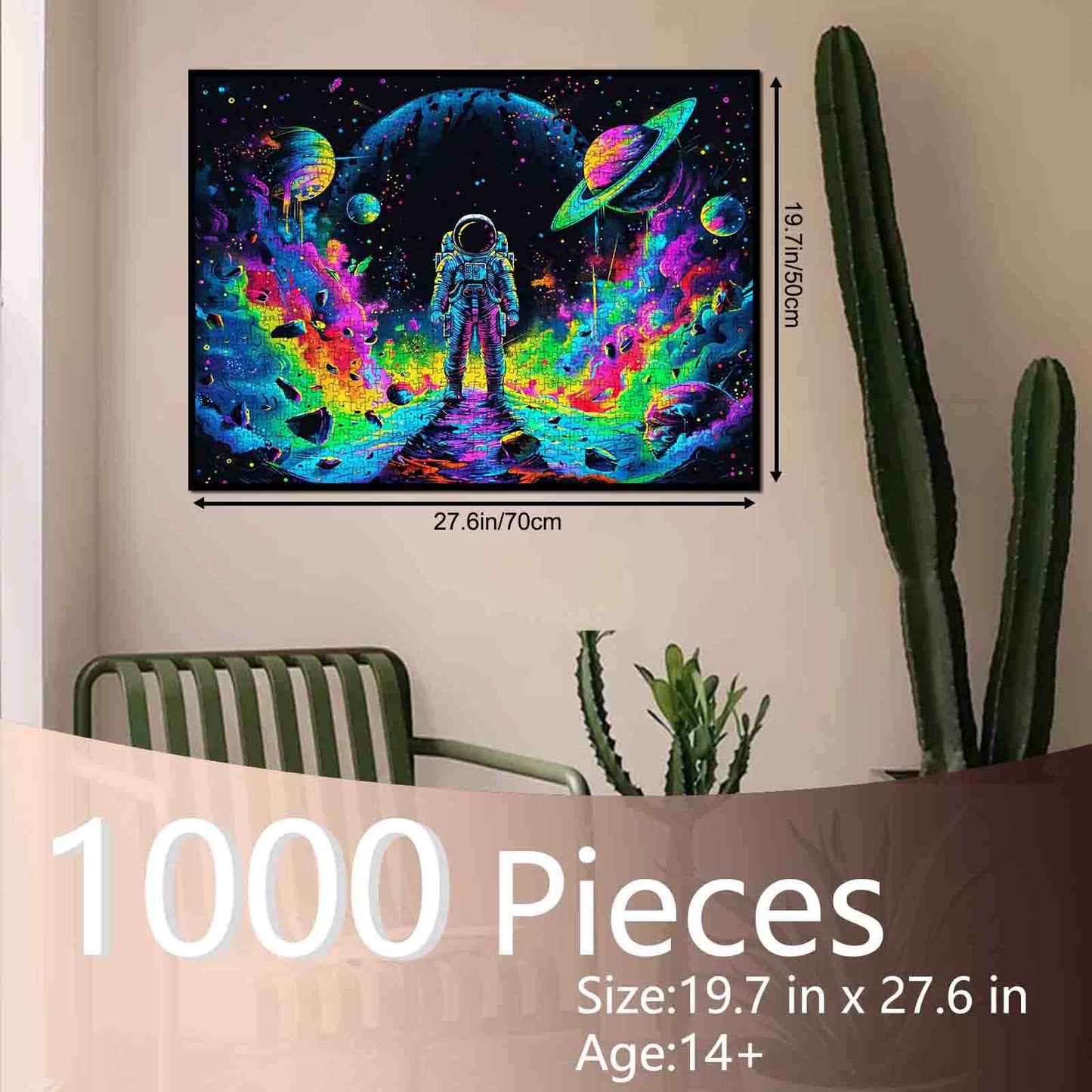 Astronauts in Galaxy Nebula Jigsaw Puzzle