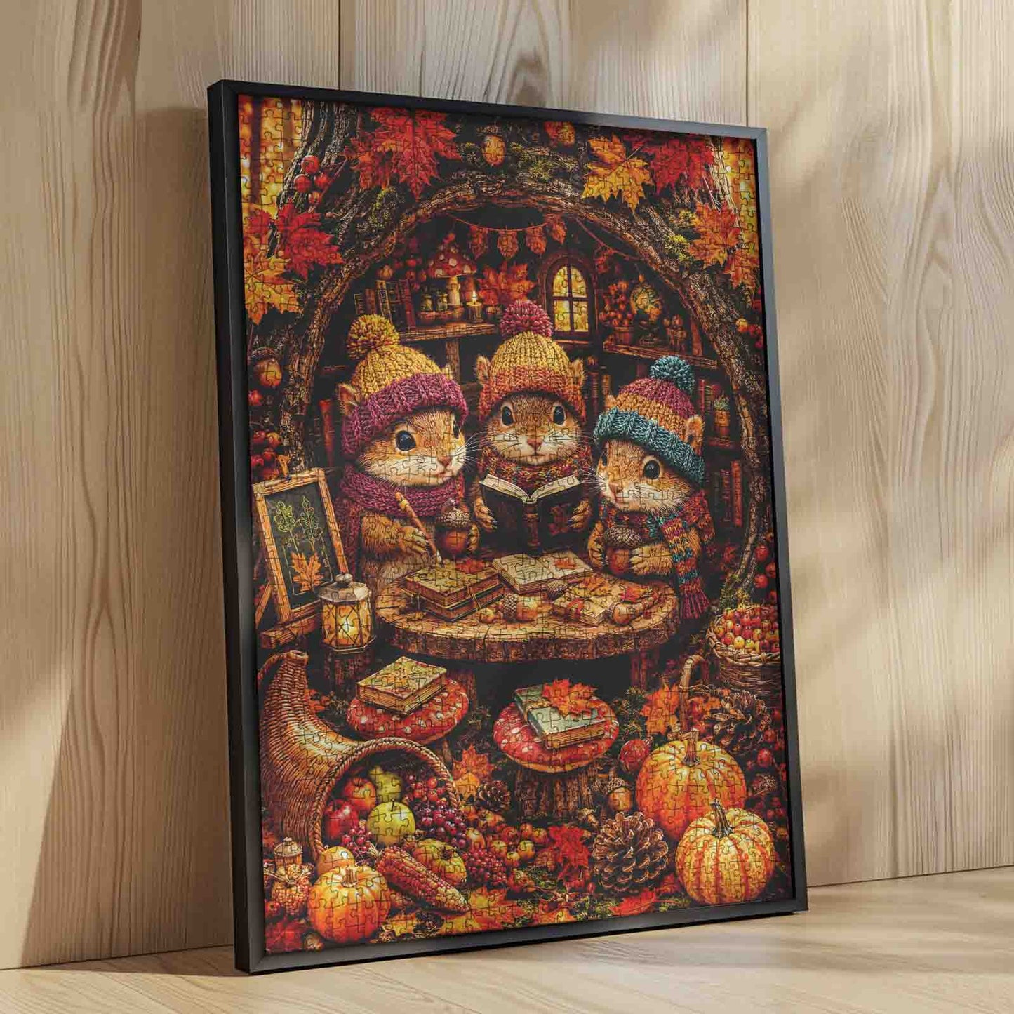 Autumn Squirrel Reading Club Jigsaw Puzzle