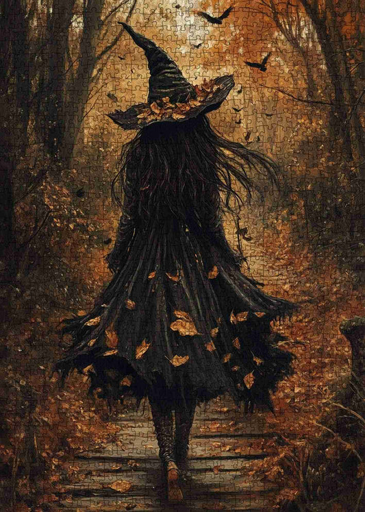 Autumn Witch Forest Walk Jigsaw Puzzle