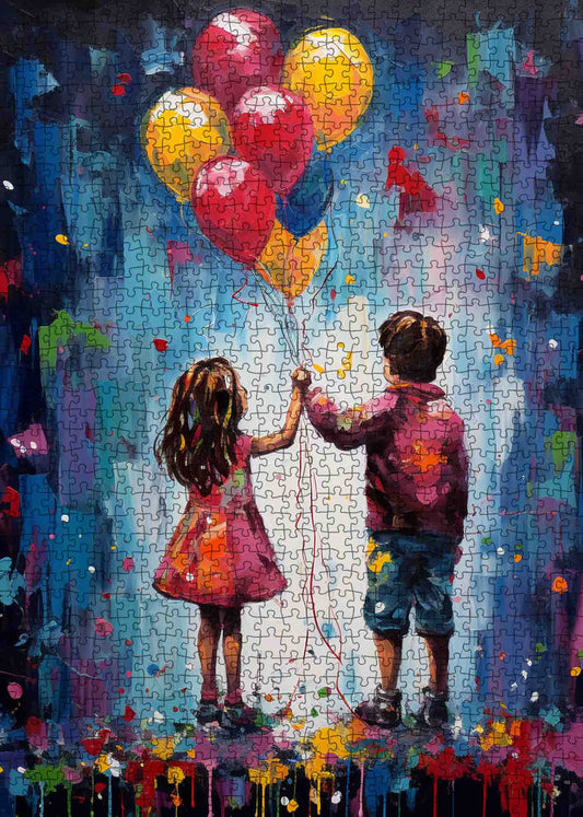 Balloons in Hands Jigsaw Puzzle