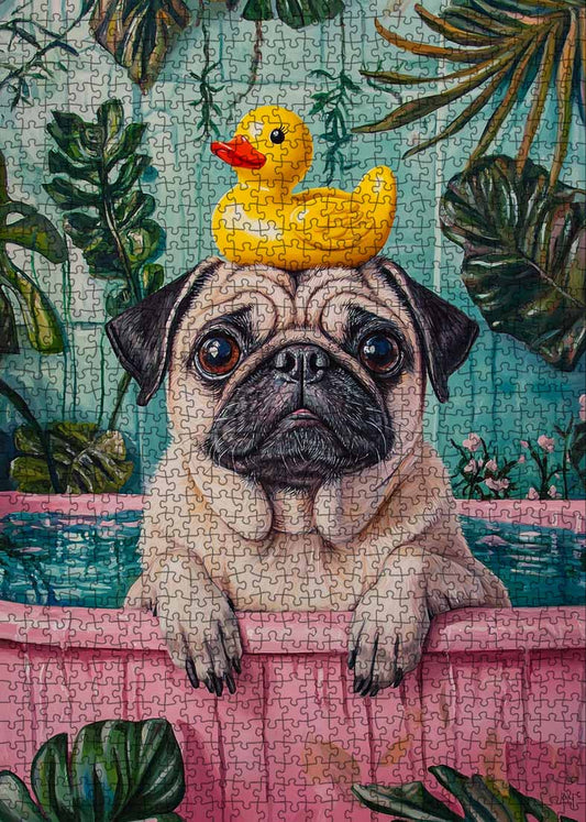 Pug with Rubber Duck Jigsaw Puzzle