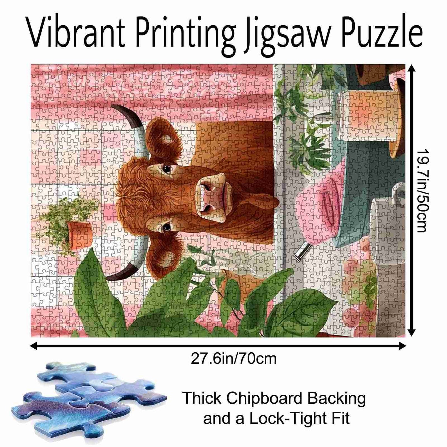 Charming Cow in the Bathroom Jigsaw Puzzle