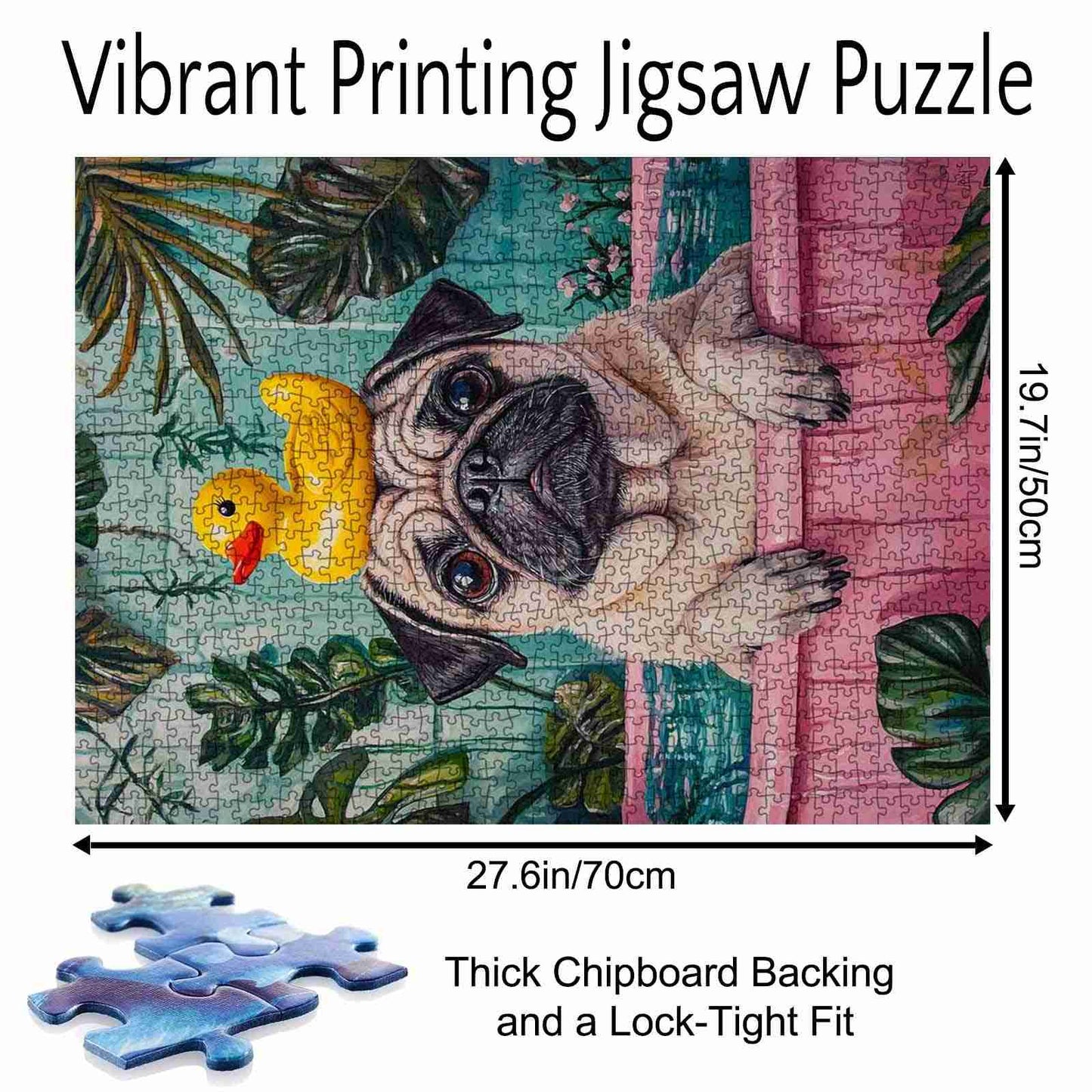 Pug with Rubber Duck Jigsaw Puzzle