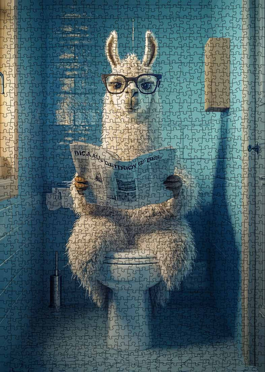 Llama on Toilet Jigsaw Puzzle