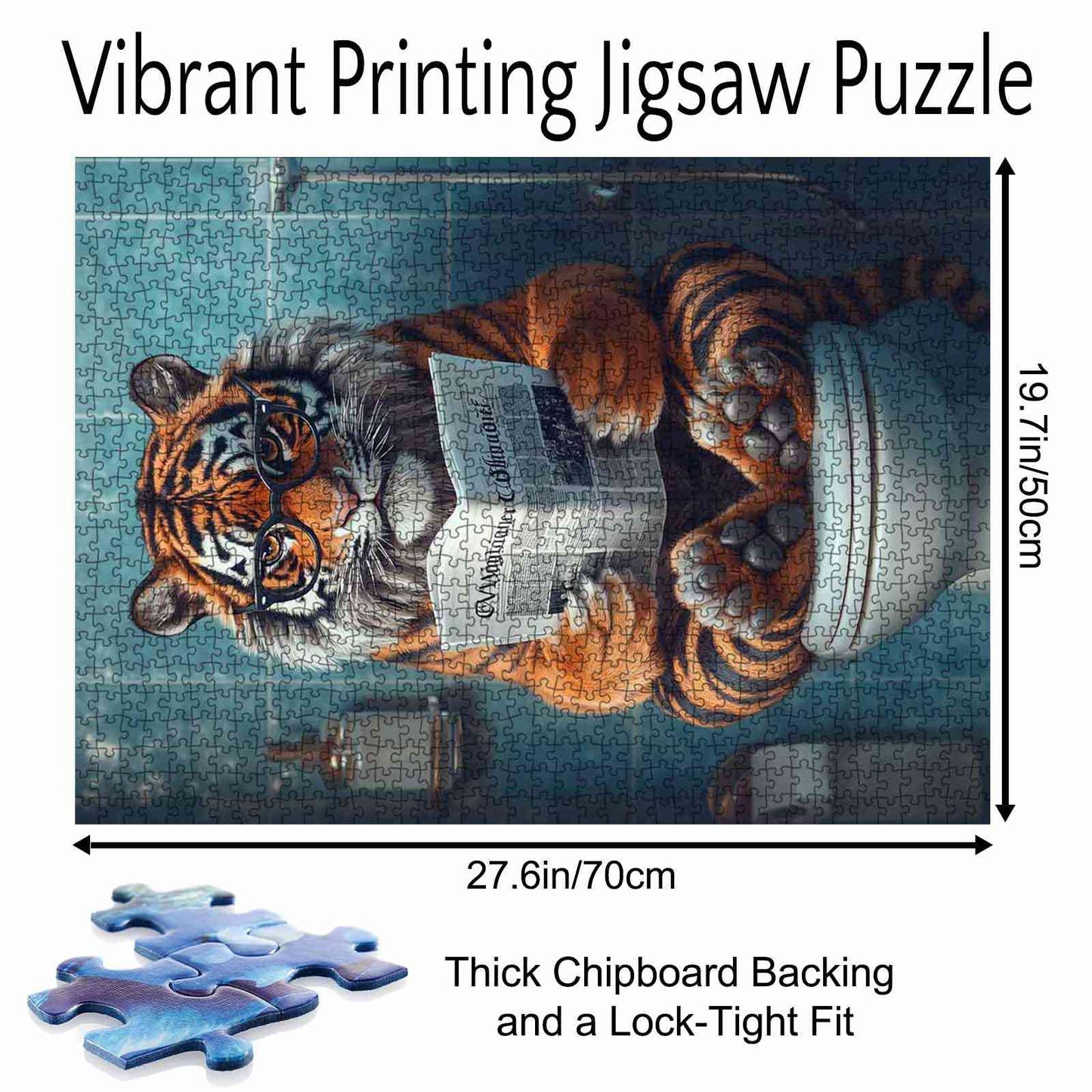 Tiger Reading on Toilet Jigsaw Puzzle
