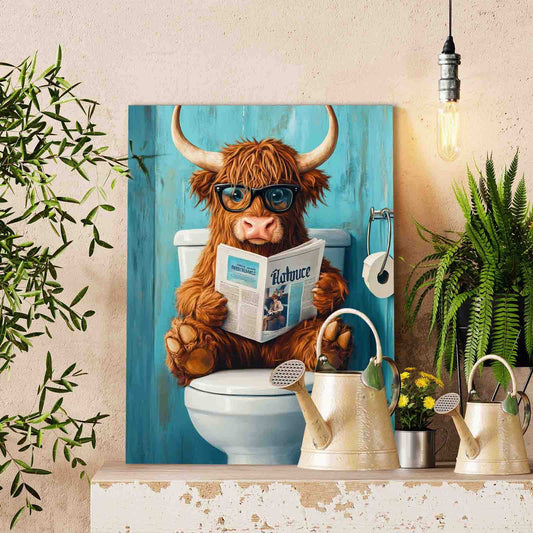 Bathroom Break Highland Cow Paint by Numbers