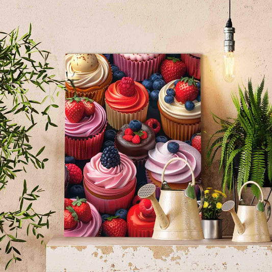 Berry Cupcakes Paint by Numbers