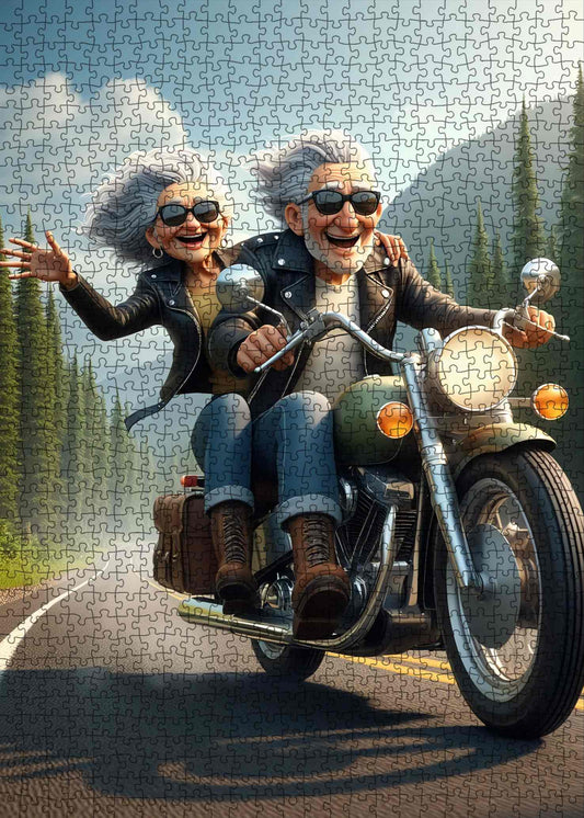 Biker Couple Adventure Jigsaw Puzzle